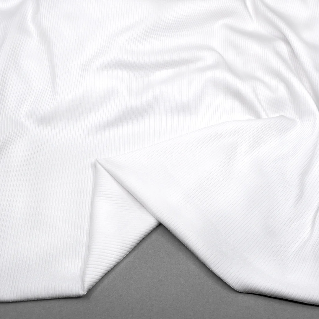 Unwind Bamboo Cotton Rib Knit - White
