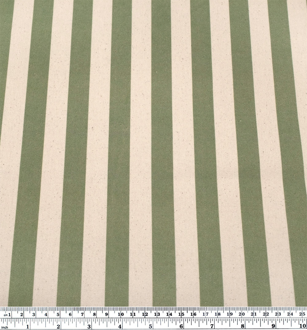 Vacation Stripe Printed Cotton Twill - Daiquiri/Natural - Image 4