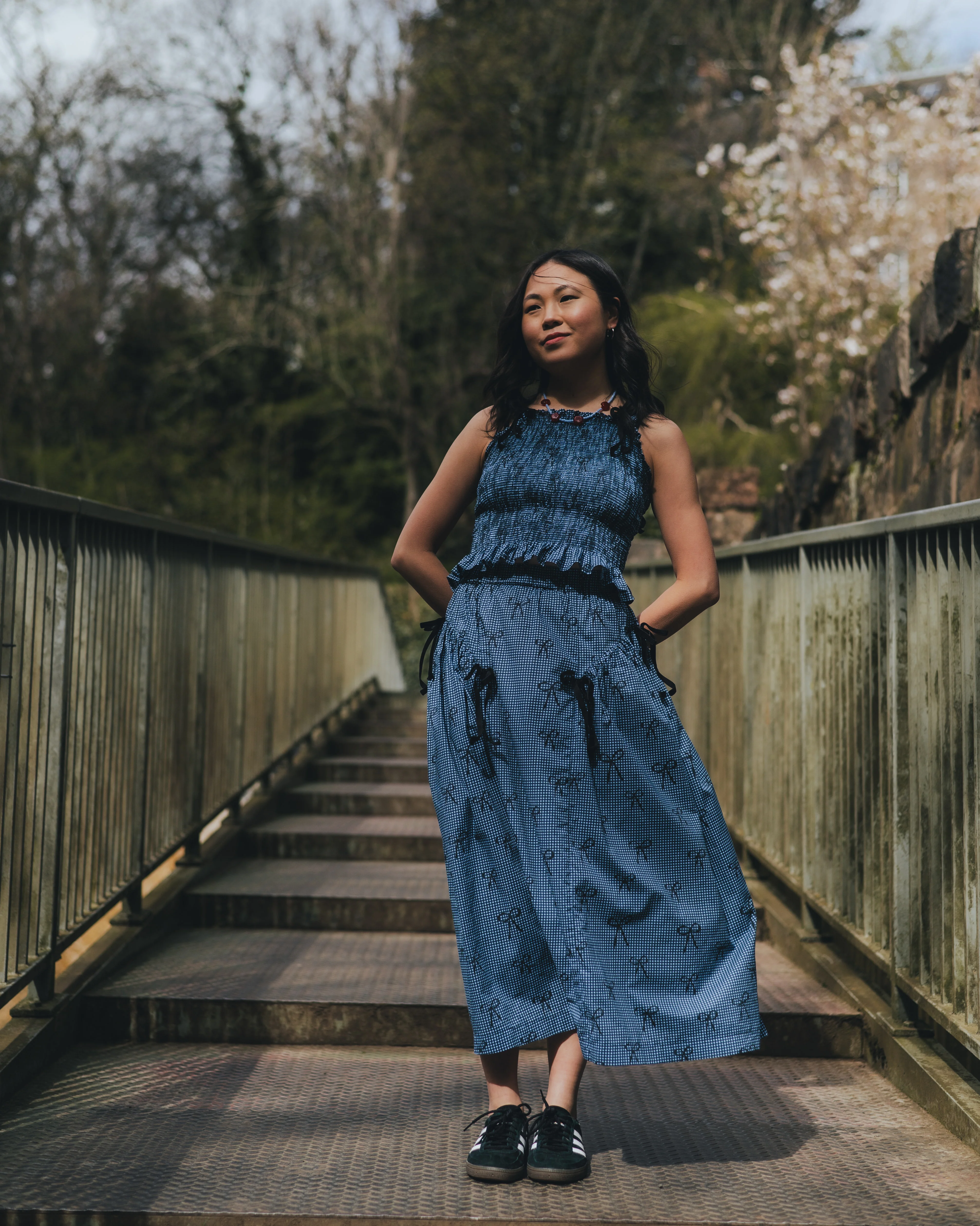 Viola Lightweight Cotton Poplin - Midnight Blue/Cornflower - Image 2