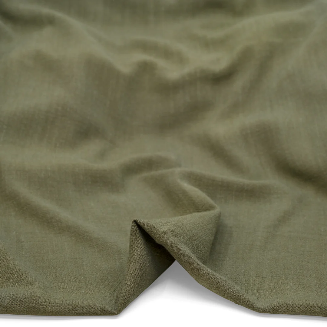 Viscose Linen Noil - Olive - Image 2