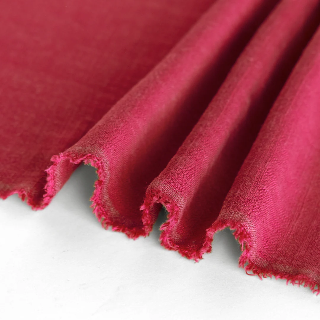 Viscose Linen Noil - Raspberry - Image 2