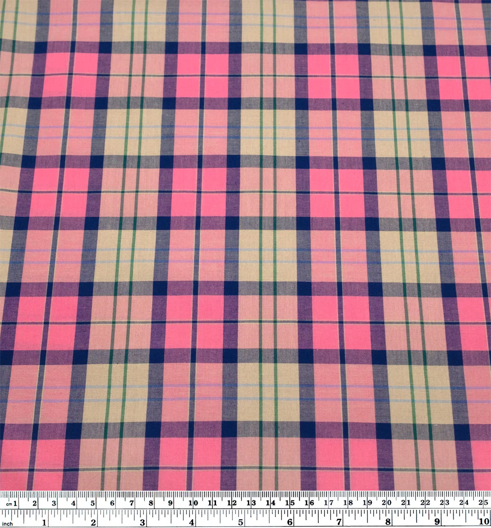 Vivid Plaid Cotton Shirting - Taffy/Multi - Image 3