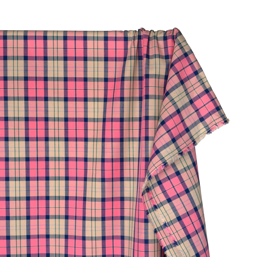 Vivid Plaid Cotton Shirting - Taffy/Multi - Image 4