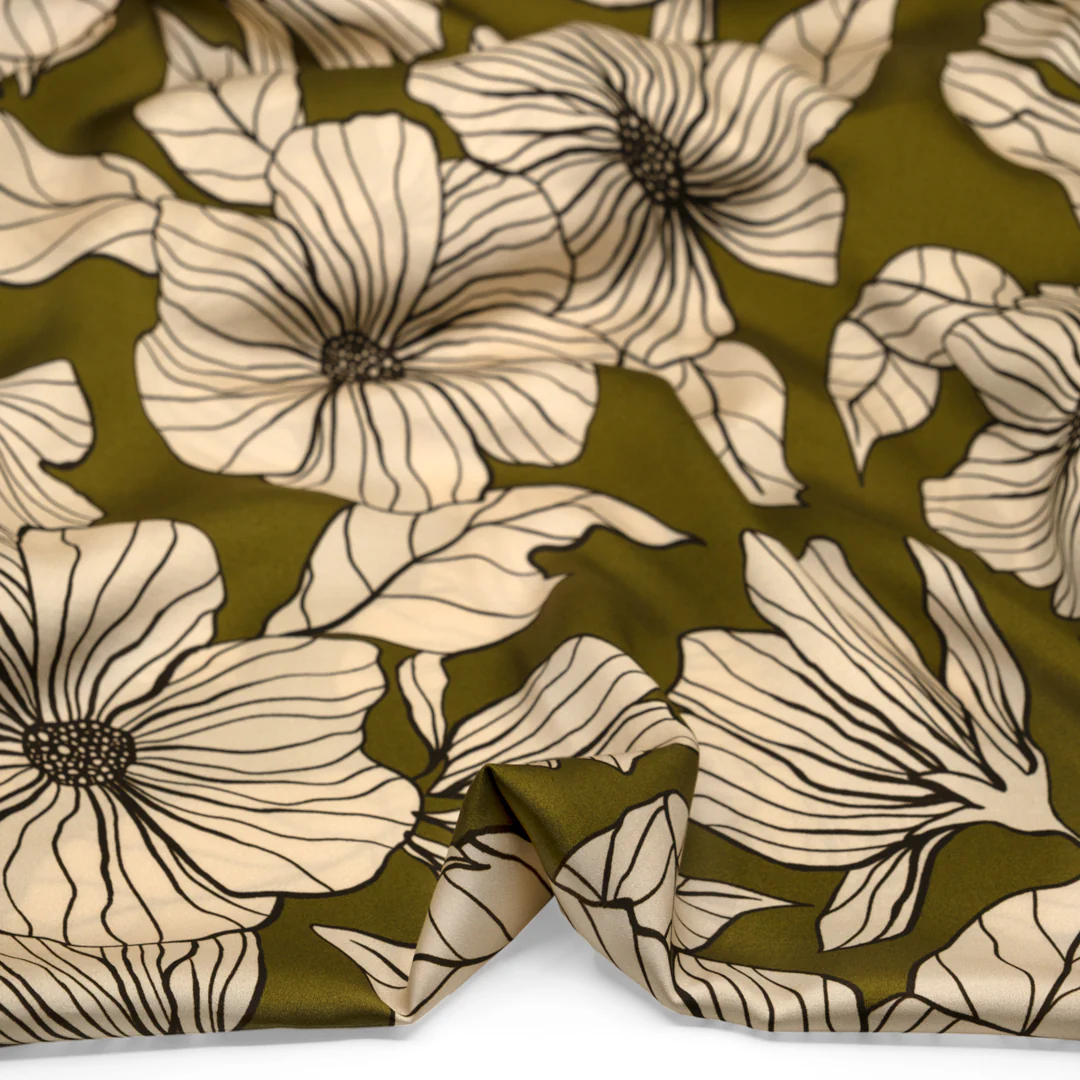 Wallflower Viscose Satin - Cactus/Champagne - Image 2