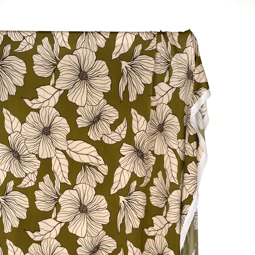 Wallflower Viscose Satin - Cactus/Champagne - Image 3