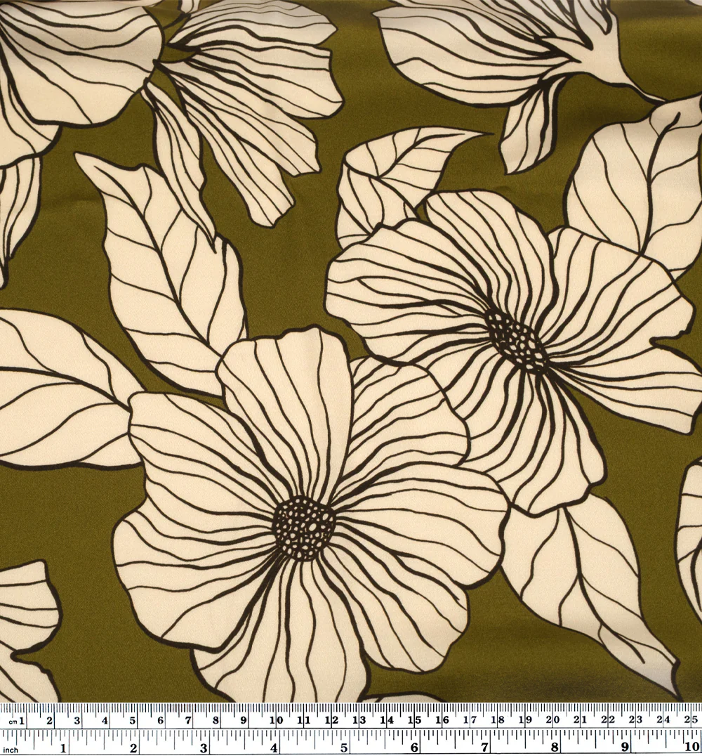 Wallflower Viscose Satin - Cactus/Champagne - Image 4