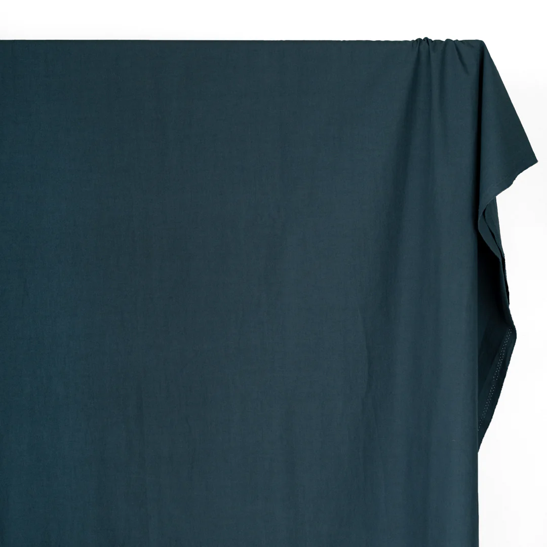 Washed Cotton Poplin - Petrol - Image 3