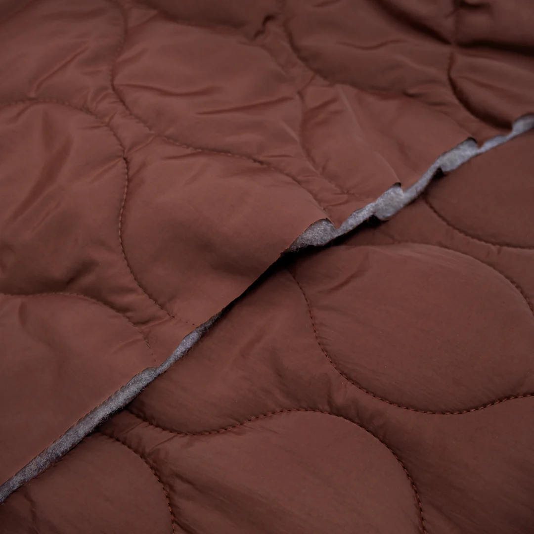 Wavy Quilted Nylon Puffer - Baked Clay