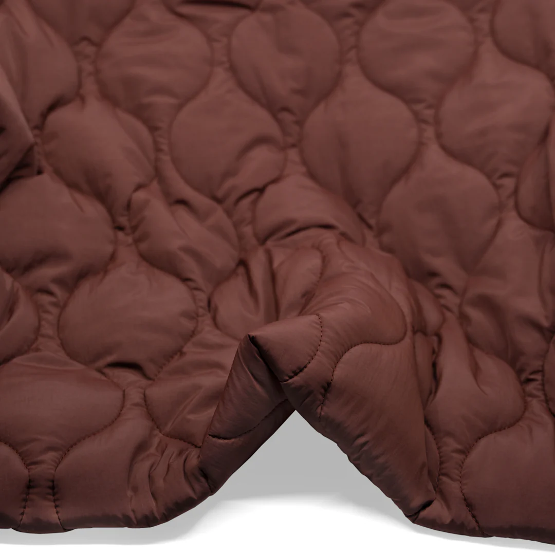 Wavy Quilted Nylon Puffer - Baked Clay - Image 2