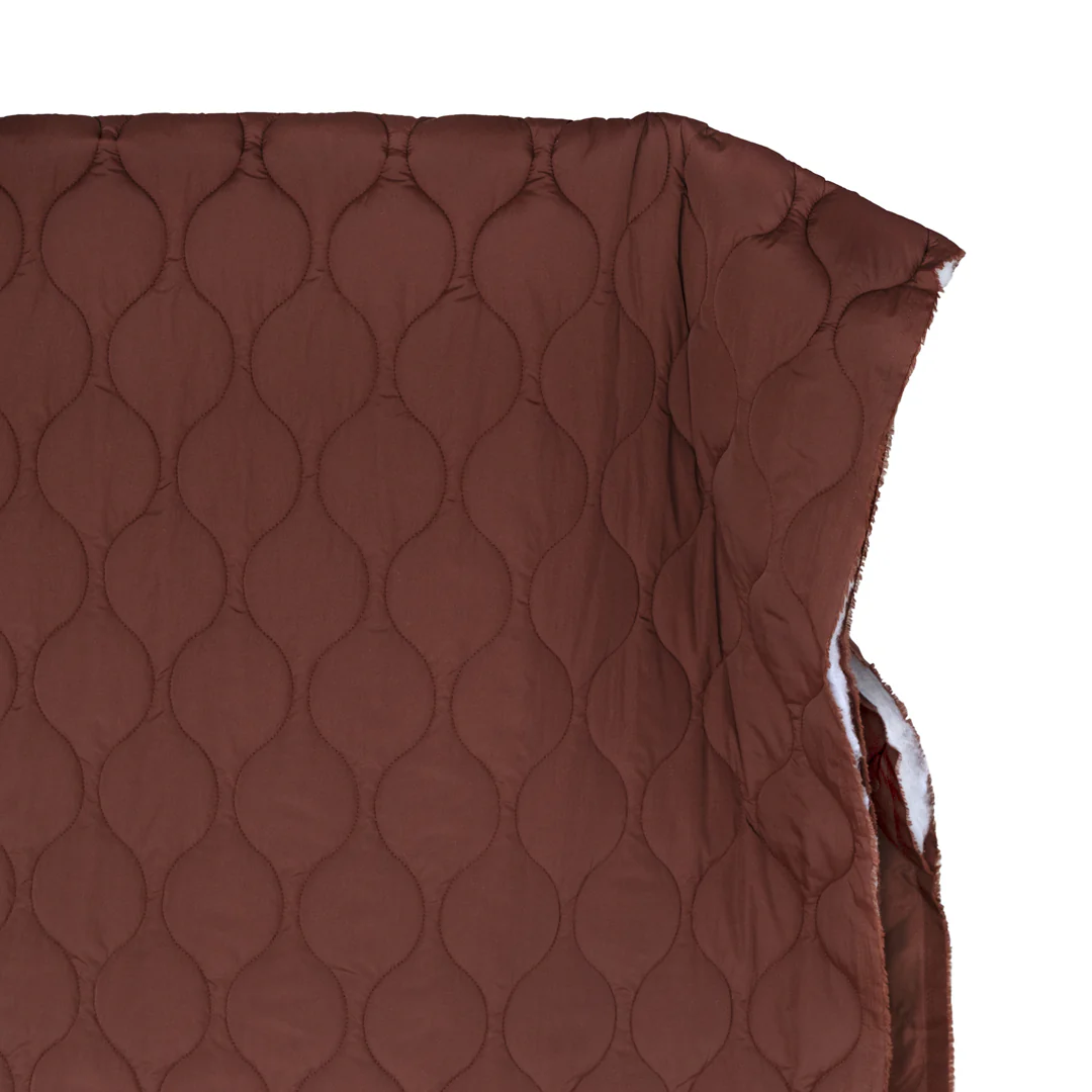 Wavy Quilted Nylon Puffer - Baked Clay - Image 3