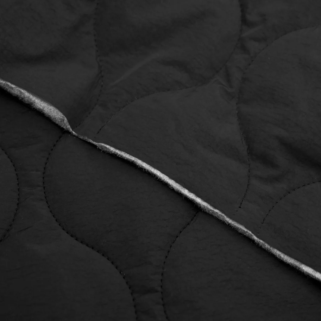 Wavy Quilted Nylon Puffer - Black
