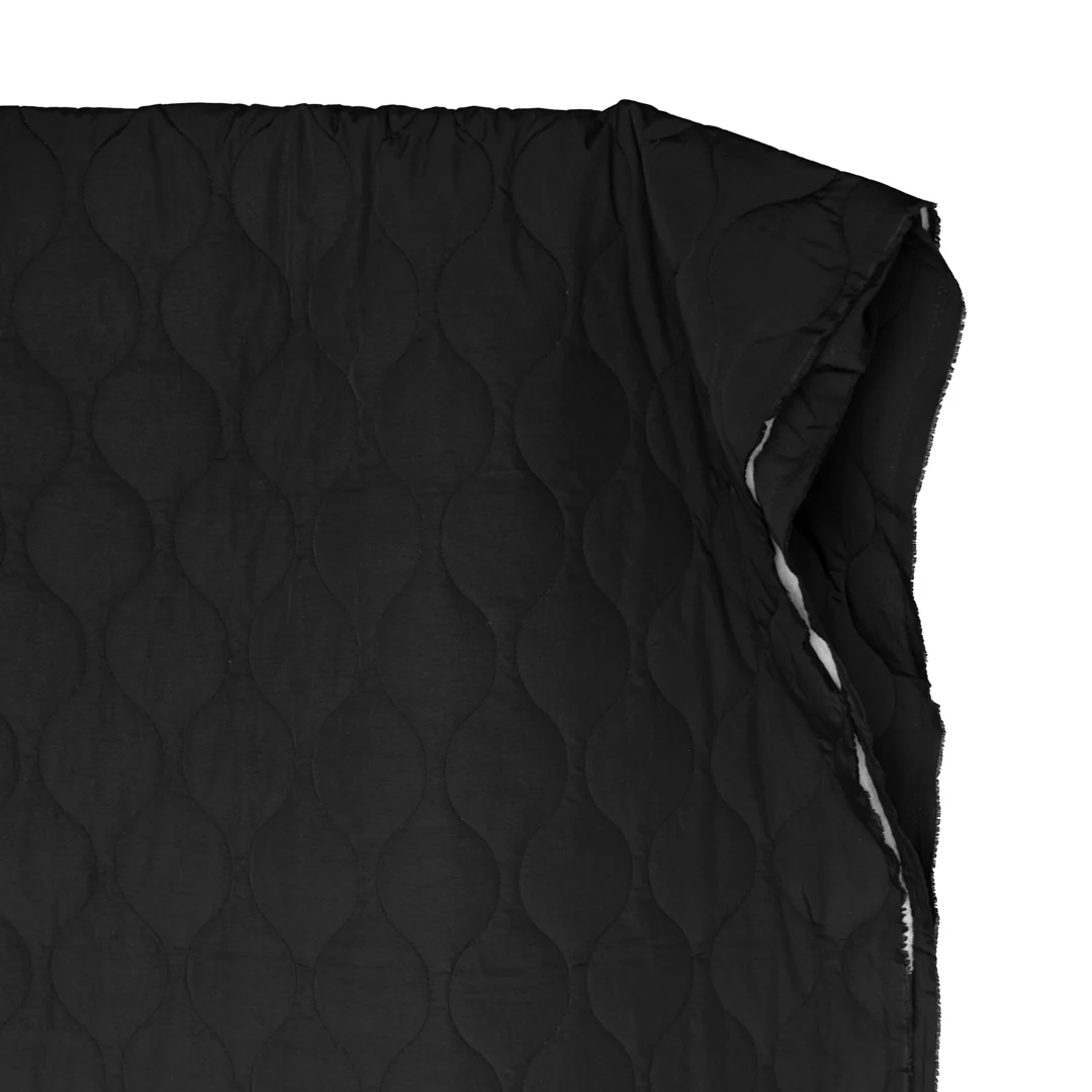 Wavy Quilted Nylon Puffer - Black - Image 3