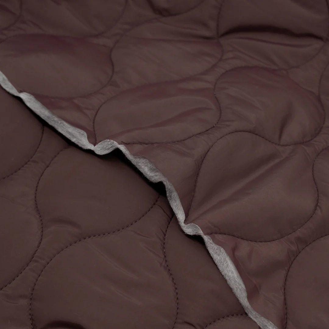 Wavy Quilted Nylon Puffer - Cabernet