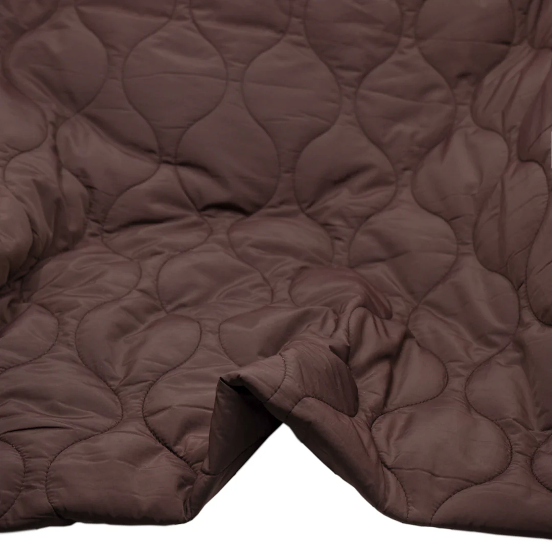 Wavy Quilted Nylon Puffer - Cabernet - Image 2