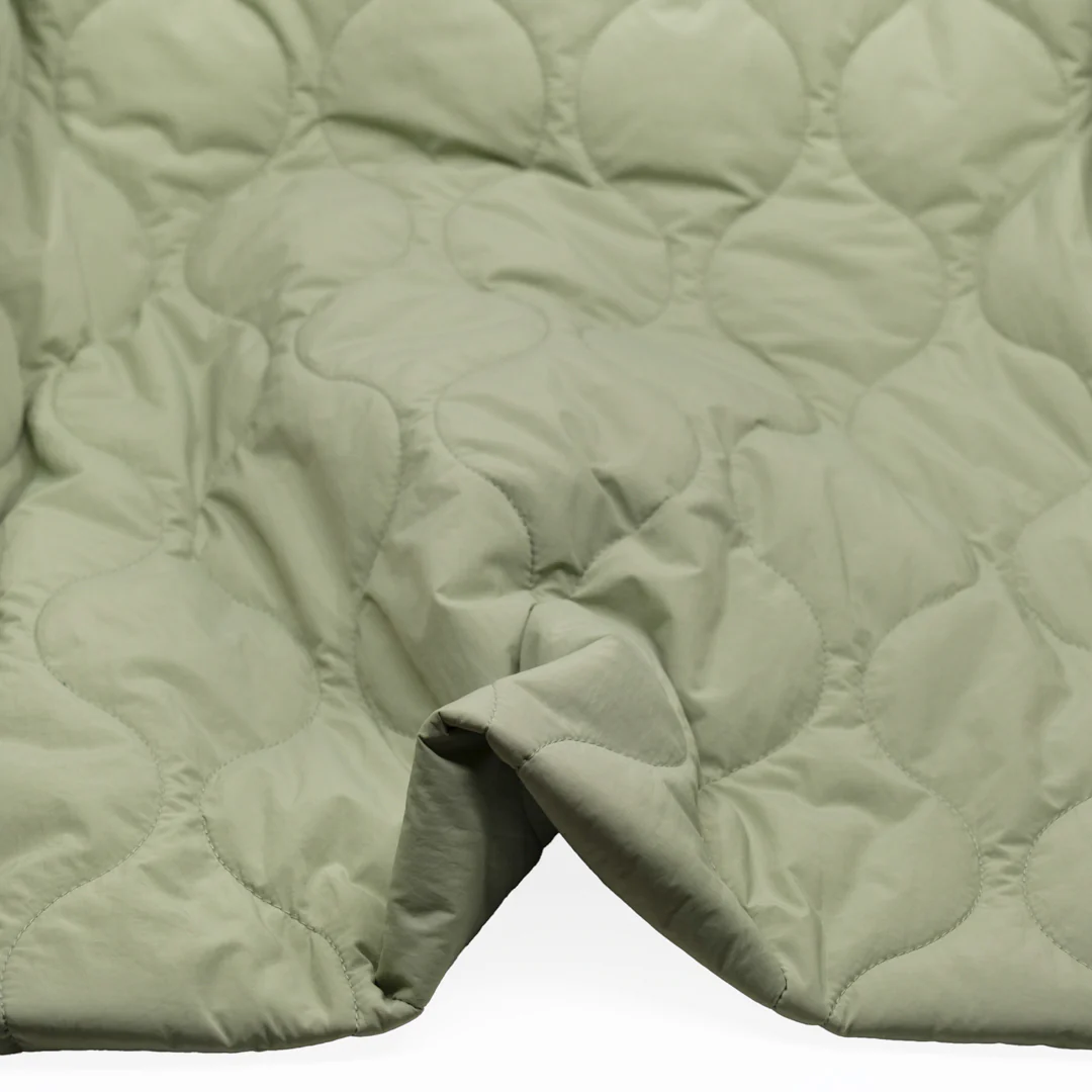 Wavy Quilted Nylon Puffer - Eucalyptus - Image 2