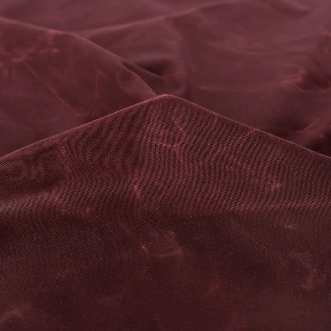 Waxed Cotton Canvas - Burgundy - Image 3