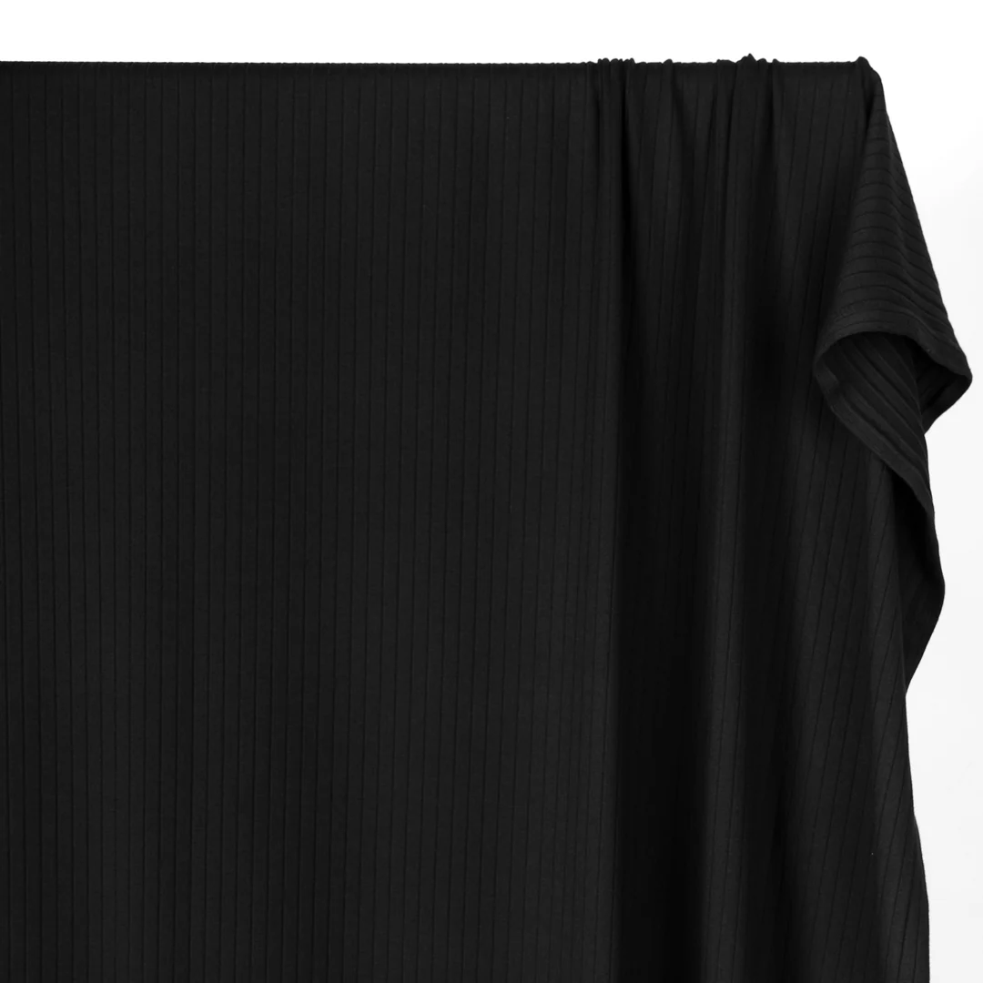 Wide Rib Knit - Black - Image 4