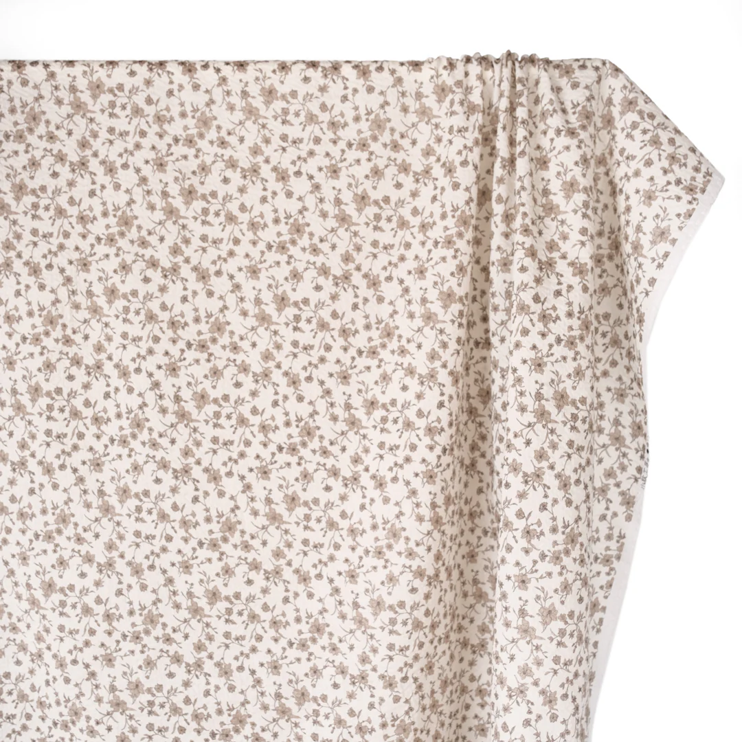 Wildflower Crinkle Cotton - Ivory/Creme - Image 3