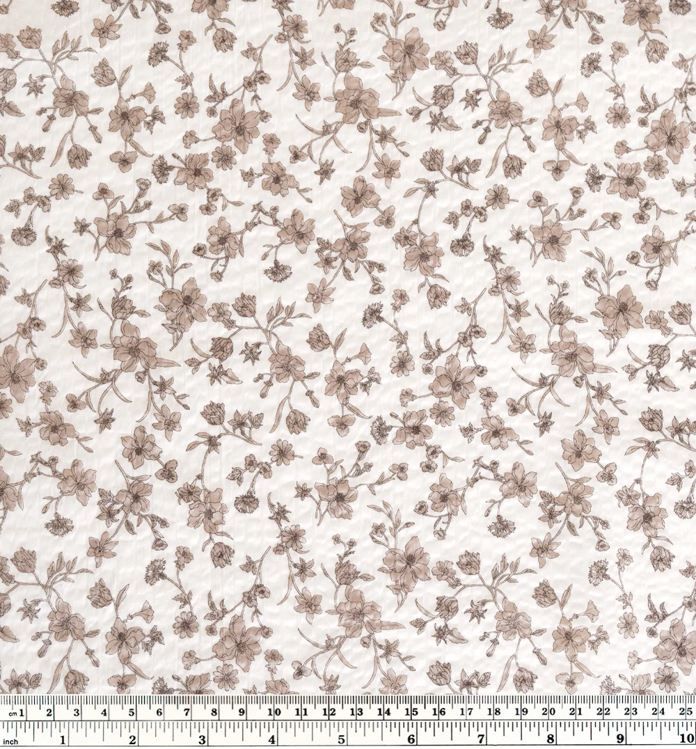 Wildflower Crinkle Cotton - Ivory/Creme - Image 4