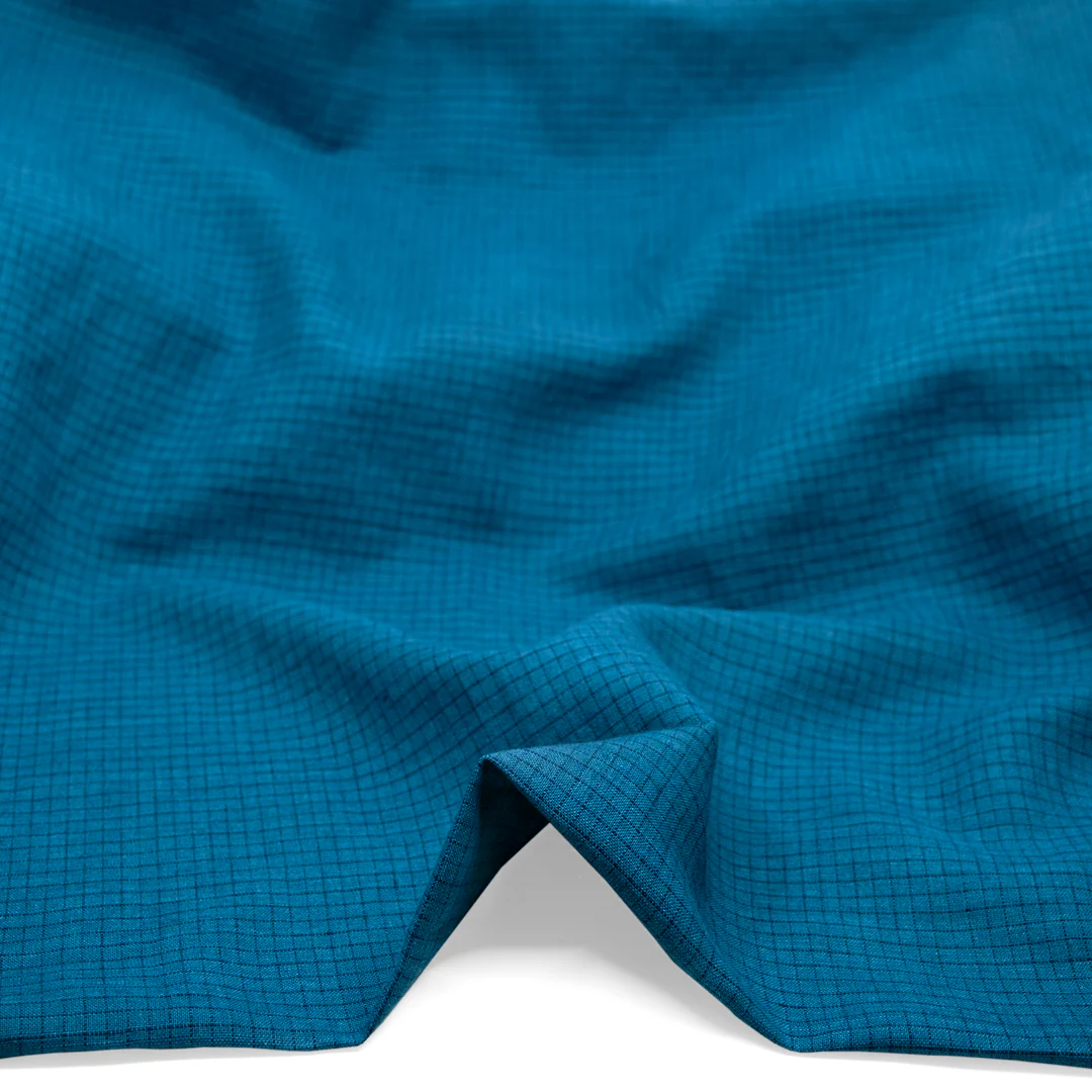 Windowpane Yarn Dyed Linen Cotton - Harbour/Navy - Image 2