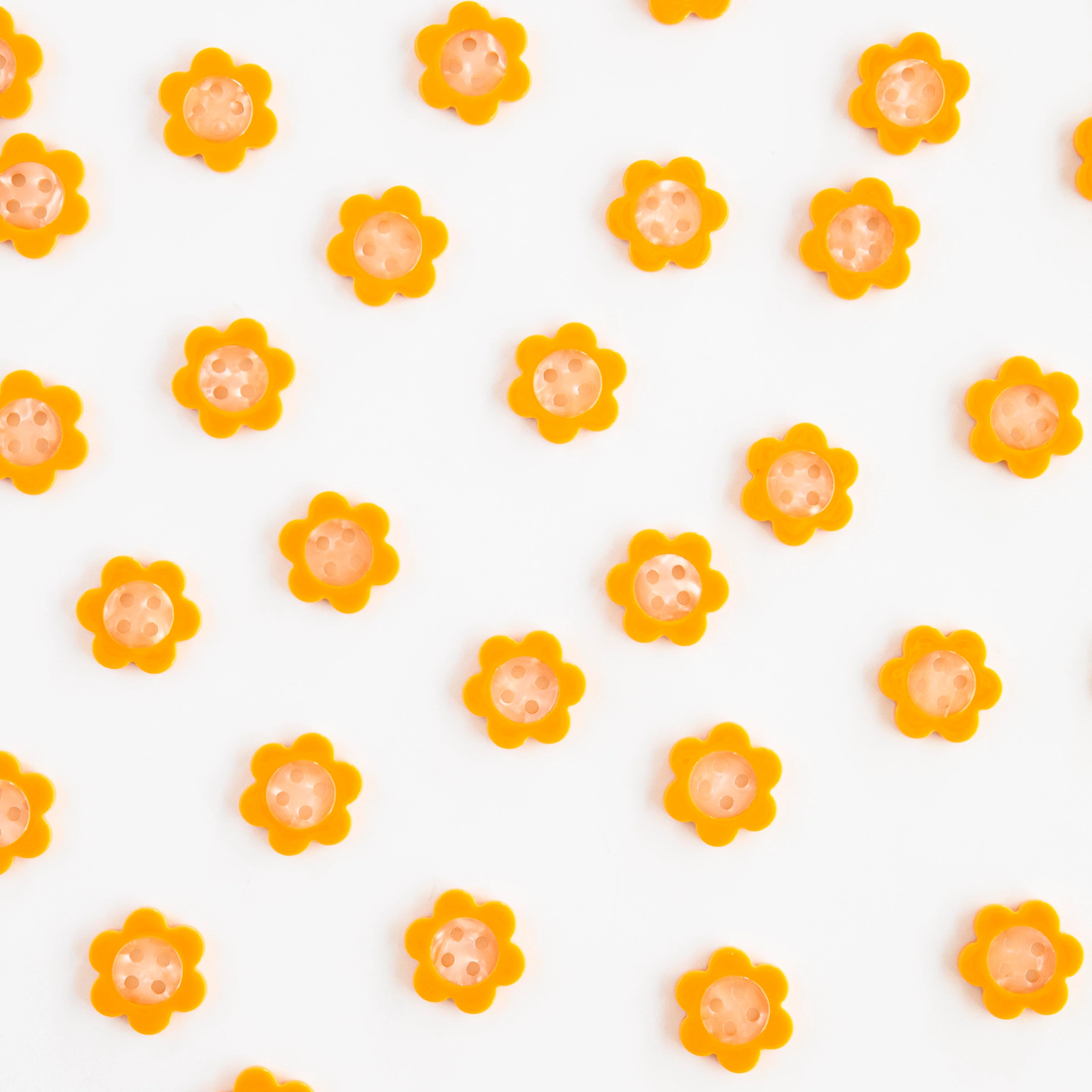 Yellow Daisy 15mm (5/8”) Buttons By Sarah Hearts - Set of 10